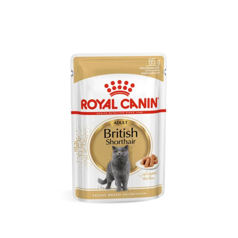 Royal Canin British Shorthair Adult для взрослых британских короткошерстных кошек кусочки в соусе