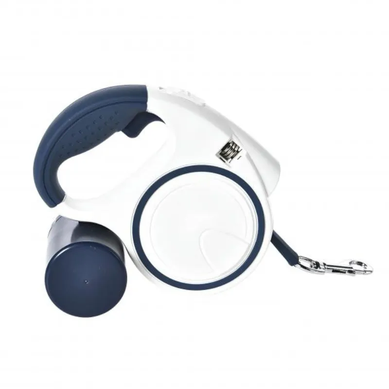 Поводок-рулетка с фонариком синяя 5 м