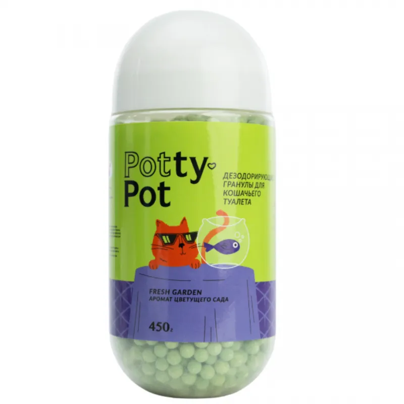 Potty-Pot Дезодорирующие гранулы (шарики) для кошачьих туалетов 450 гр Свежесть сада