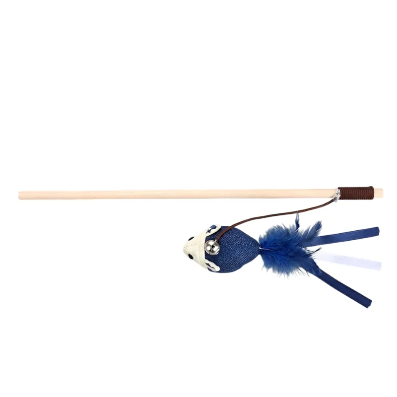 Игрушка для кошек "Дразнилка с мышкой" СИНЯЯ