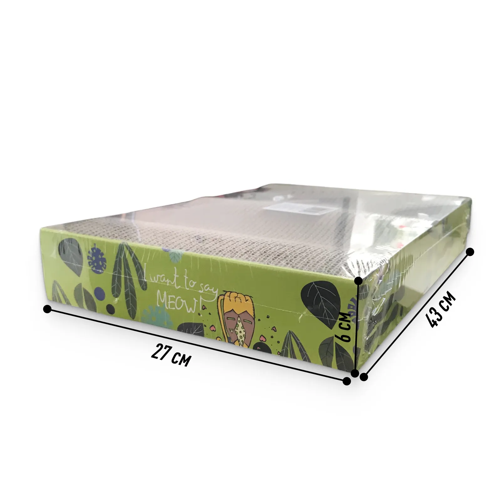 Картонная когтеточка для кошек прямоугольная/дно